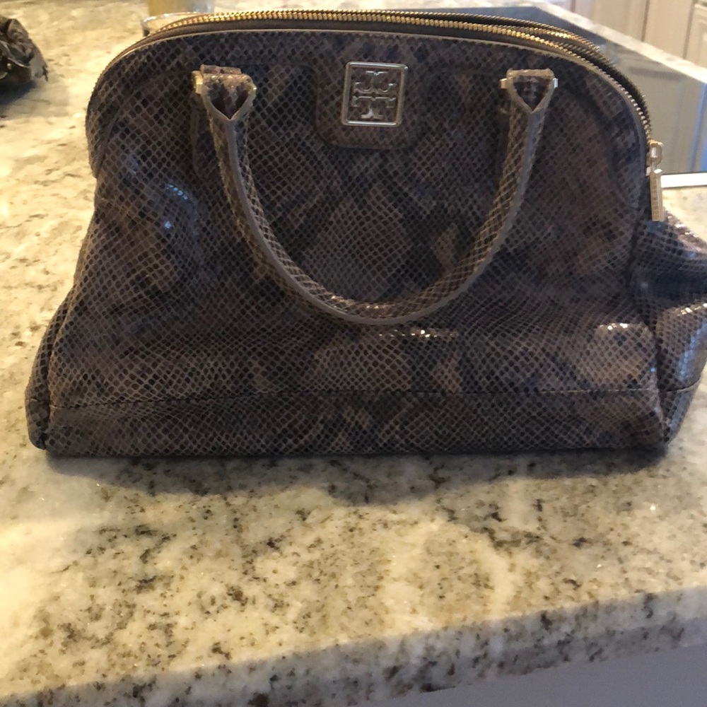 Tory Burch snakeskin top handle bag